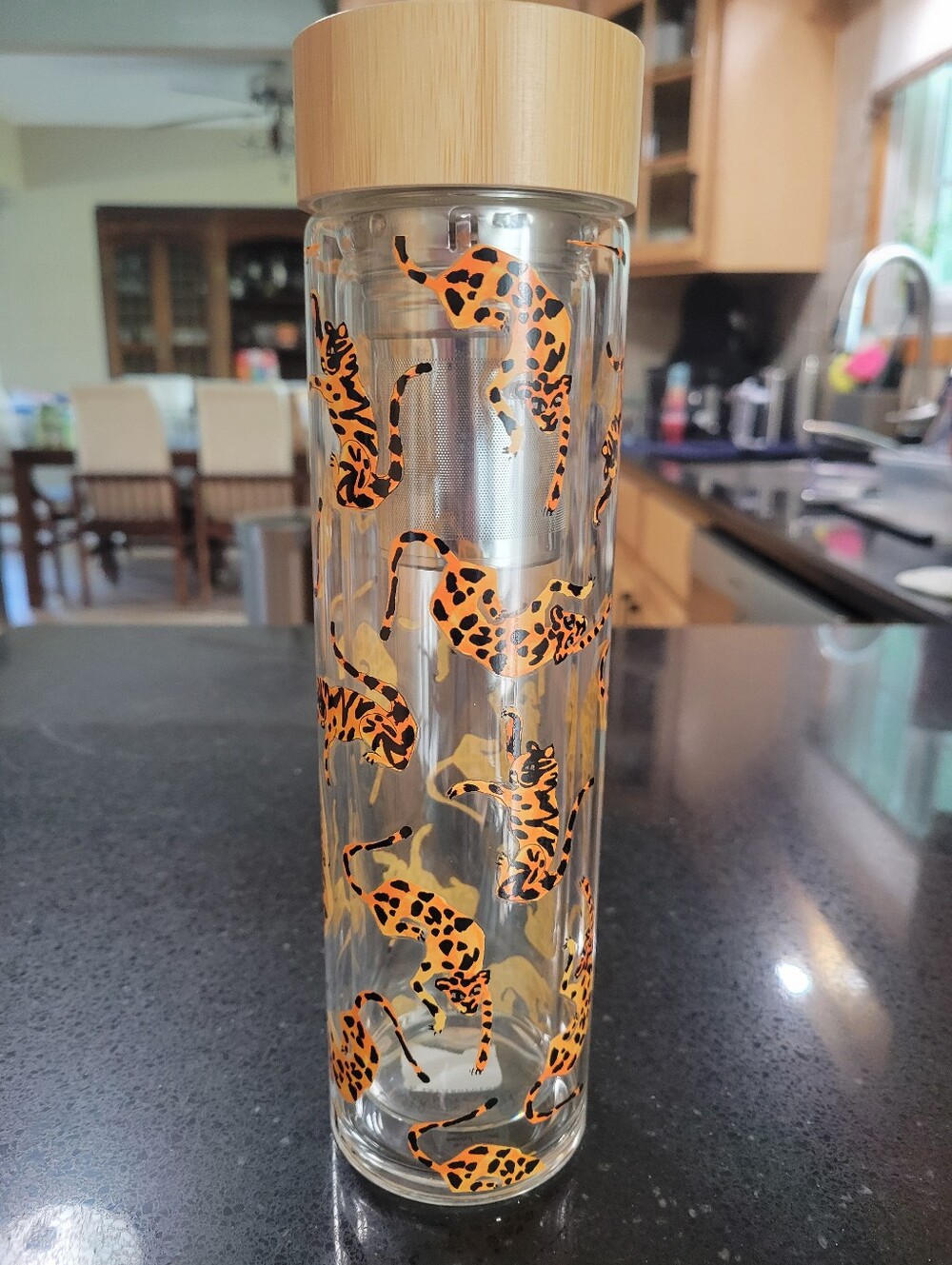 Anthropologie Colloquial Tea Infuser Travel Tumbler Literal Leopard Limited